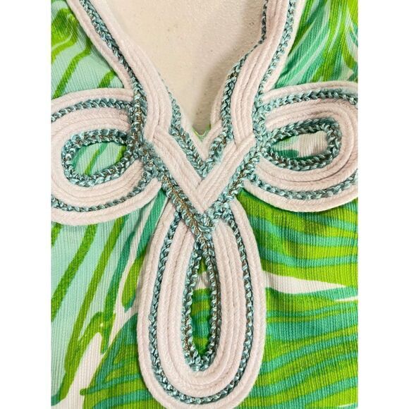 Lilly Pulitzer Green Sheen Fronds Placed Tessa Shift Dress Style 20055 Size 0 - Picture 5 of 7